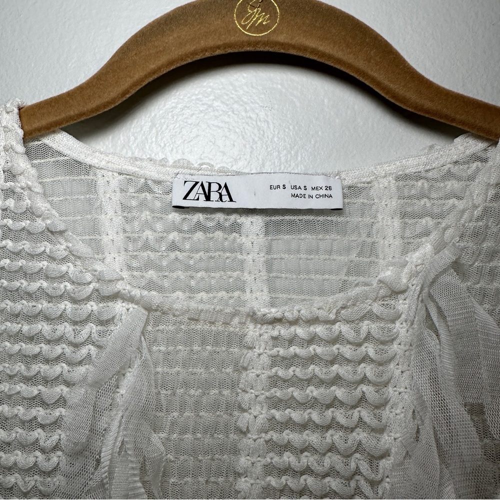 Zara Cream Textured Knit Top - Picture 2 of 4